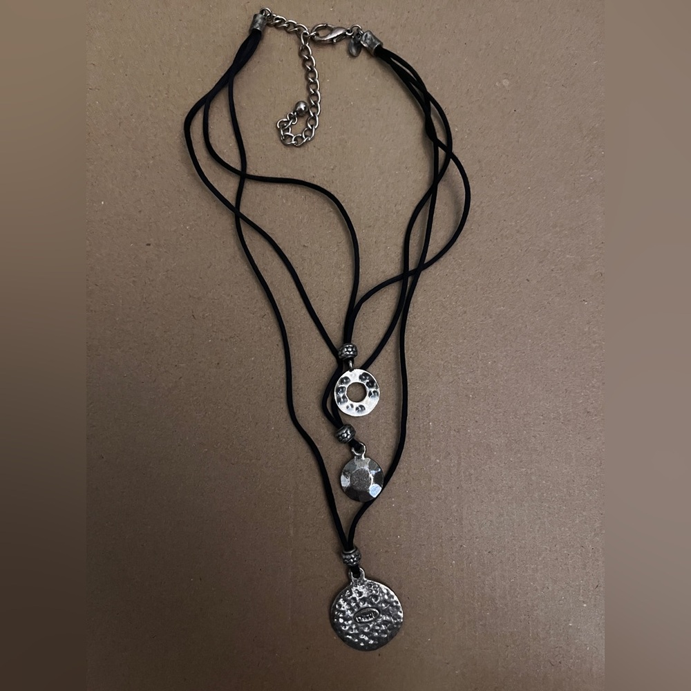 chico’s black and silver layered necklace